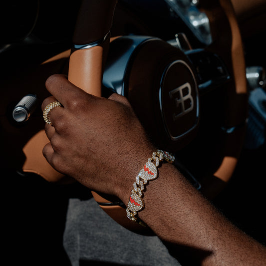 The Iced Crimson Heart Bracelet