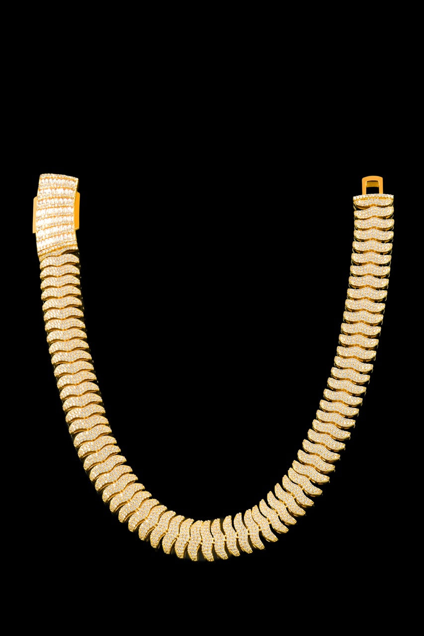 21MM Iced Cuban Chain – Viper Spine Edition Gold