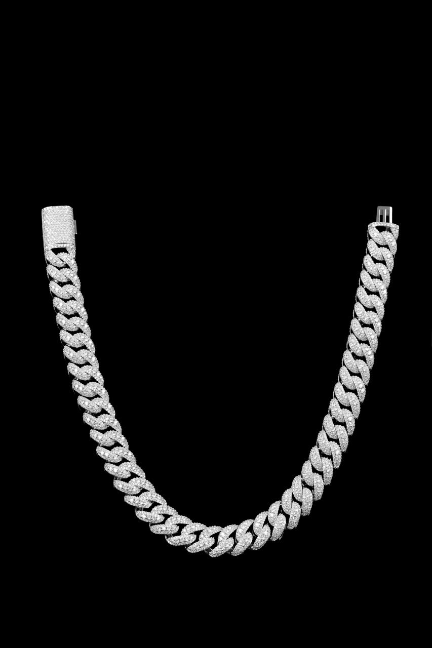 18MM Iced Cuban Chain – Apex Layer Edition Silver
