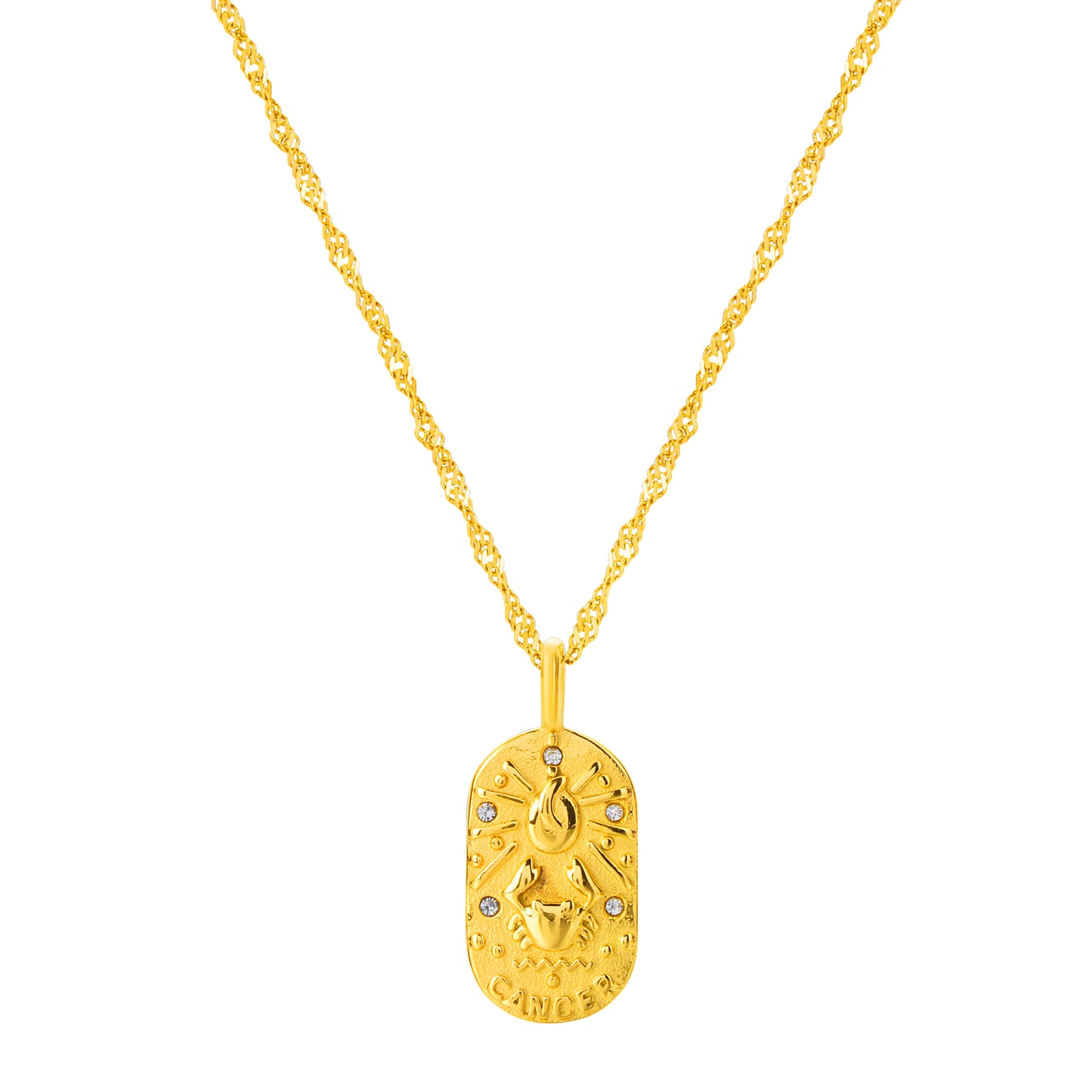 The Golden Zodiac Necklace - Cancer