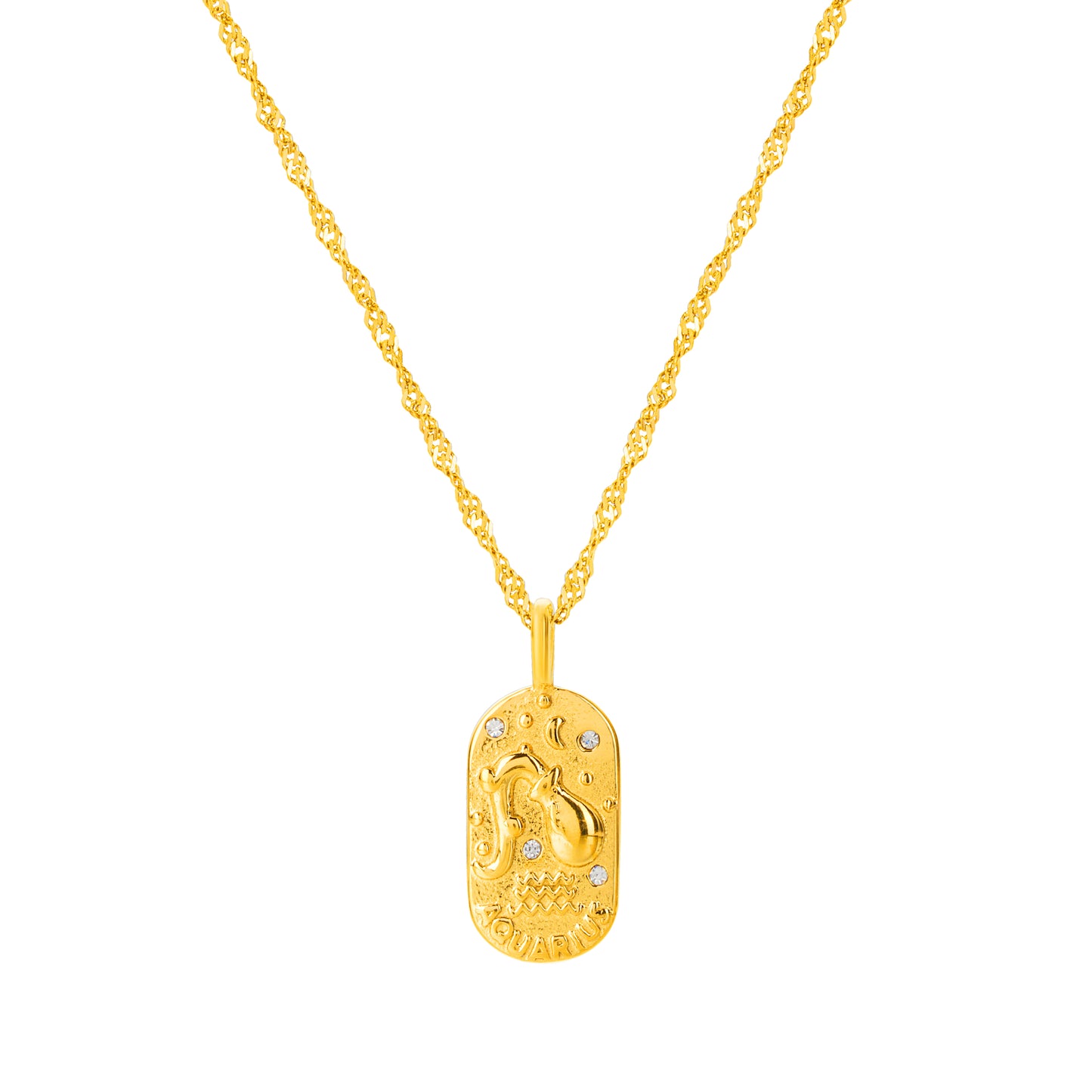 The Golden Zodiac Necklace - Aquarius