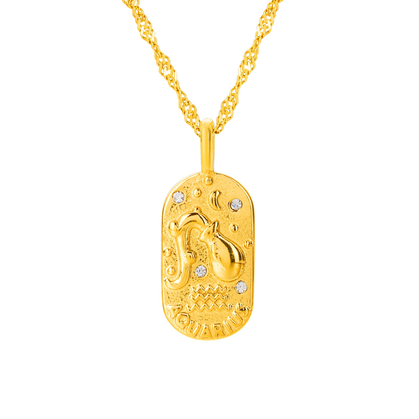The Golden Zodiac Necklace - Aquarius