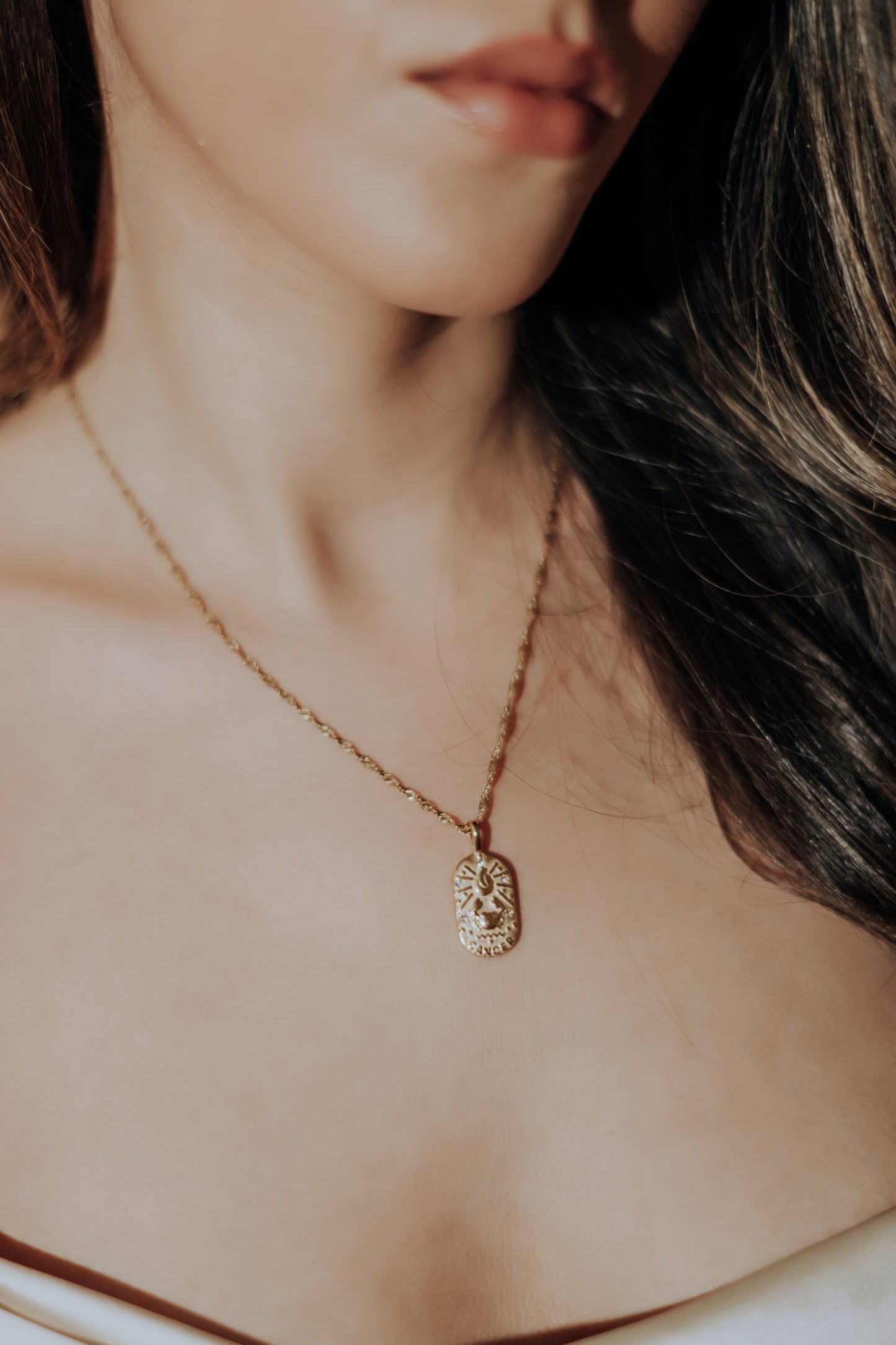 The Golden Zodiac Necklace - Cancer