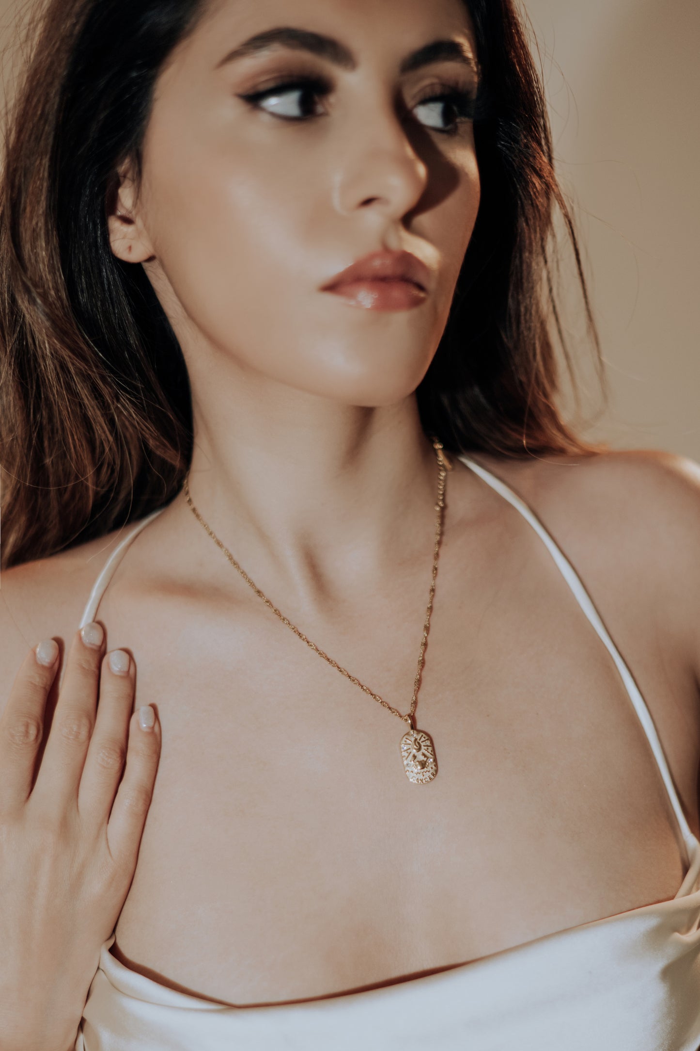 The Golden Zodiac Necklace - Cancer