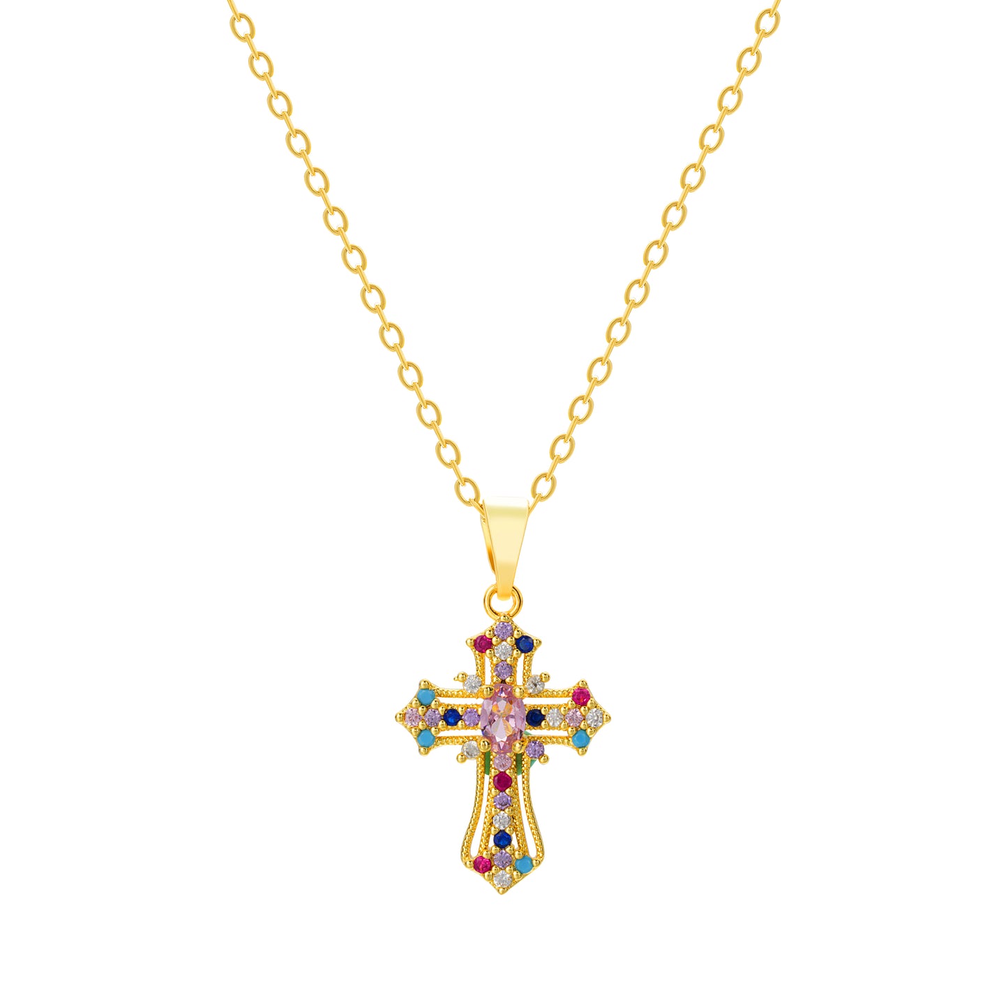 Celestial Grace Cross Necklace