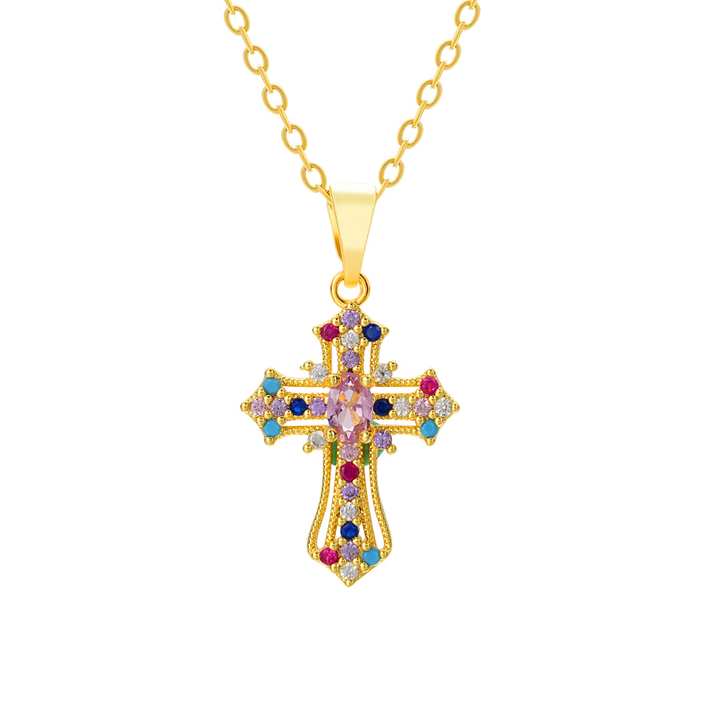 Celestial Grace Cross Necklace