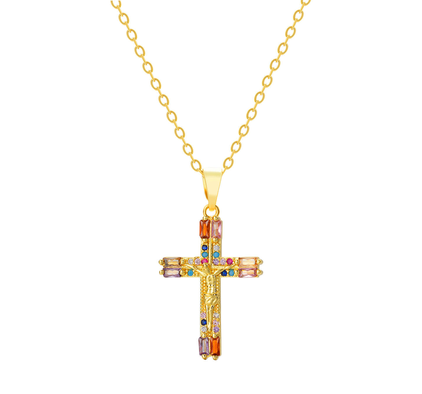 Celestial Radiance Cross Necklace