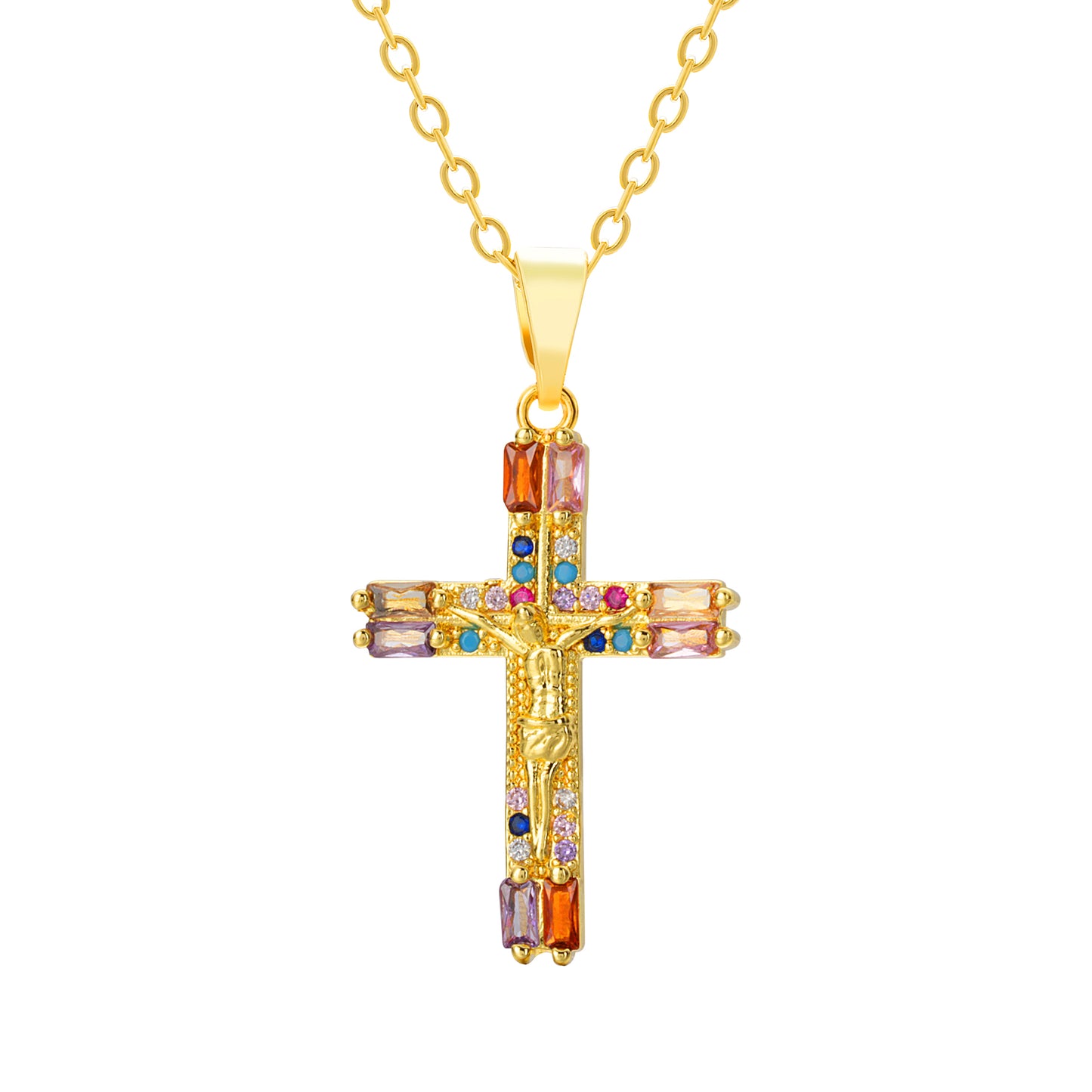 Celestial Radiance Cross Necklace
