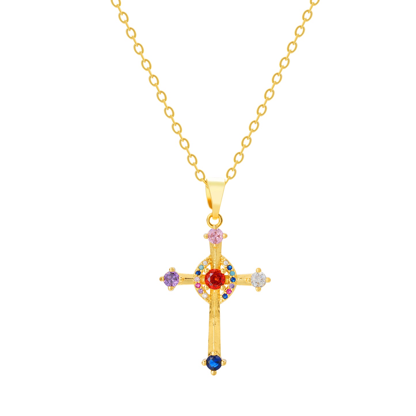 Celestial Jewel Cross Necklace