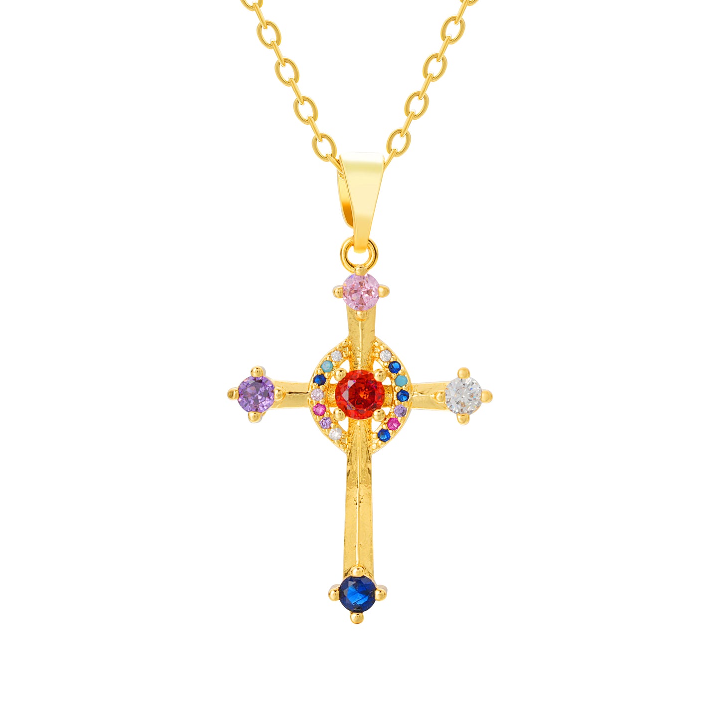 Celestial Jewel Cross Necklace