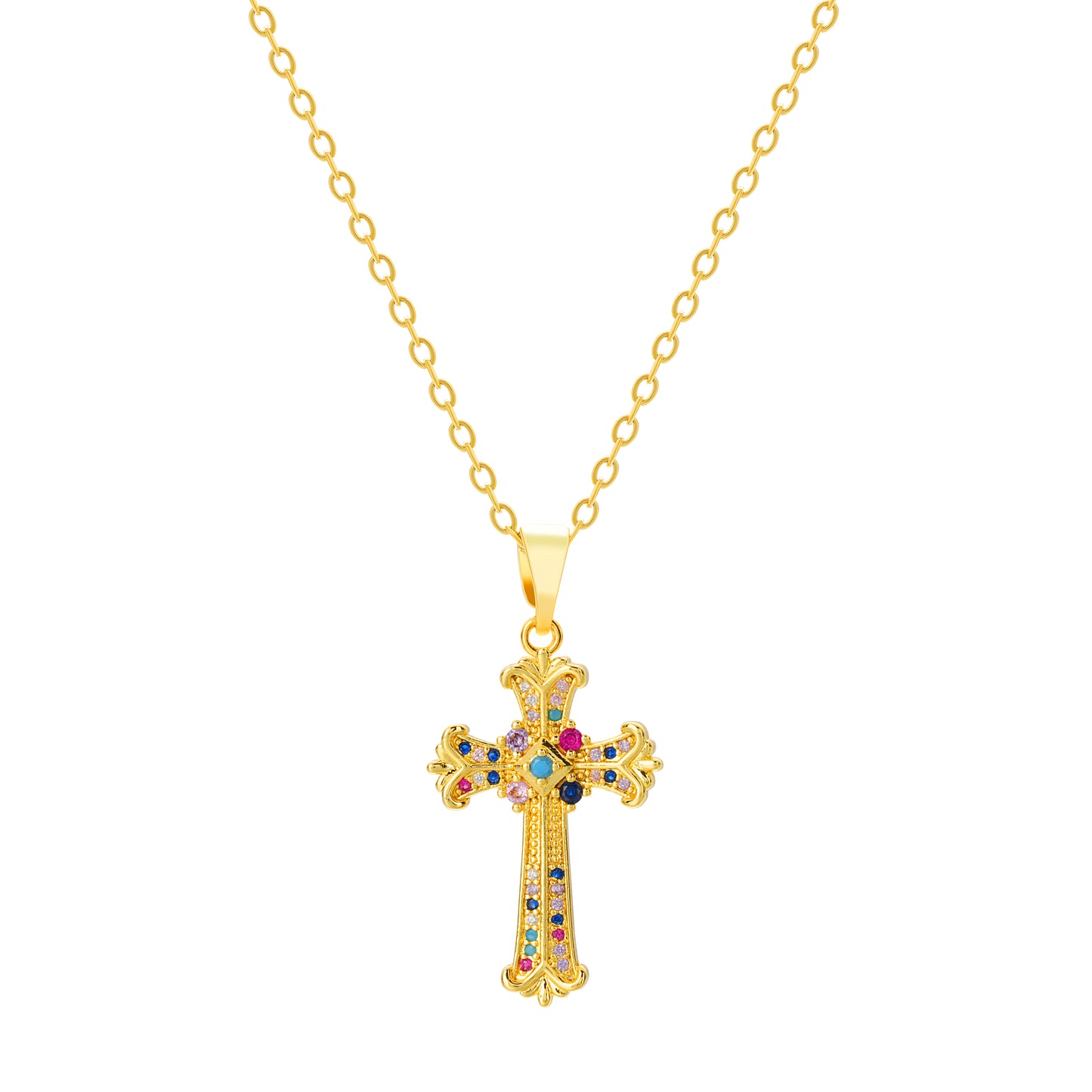 Celestial Harmony Cross Necklace