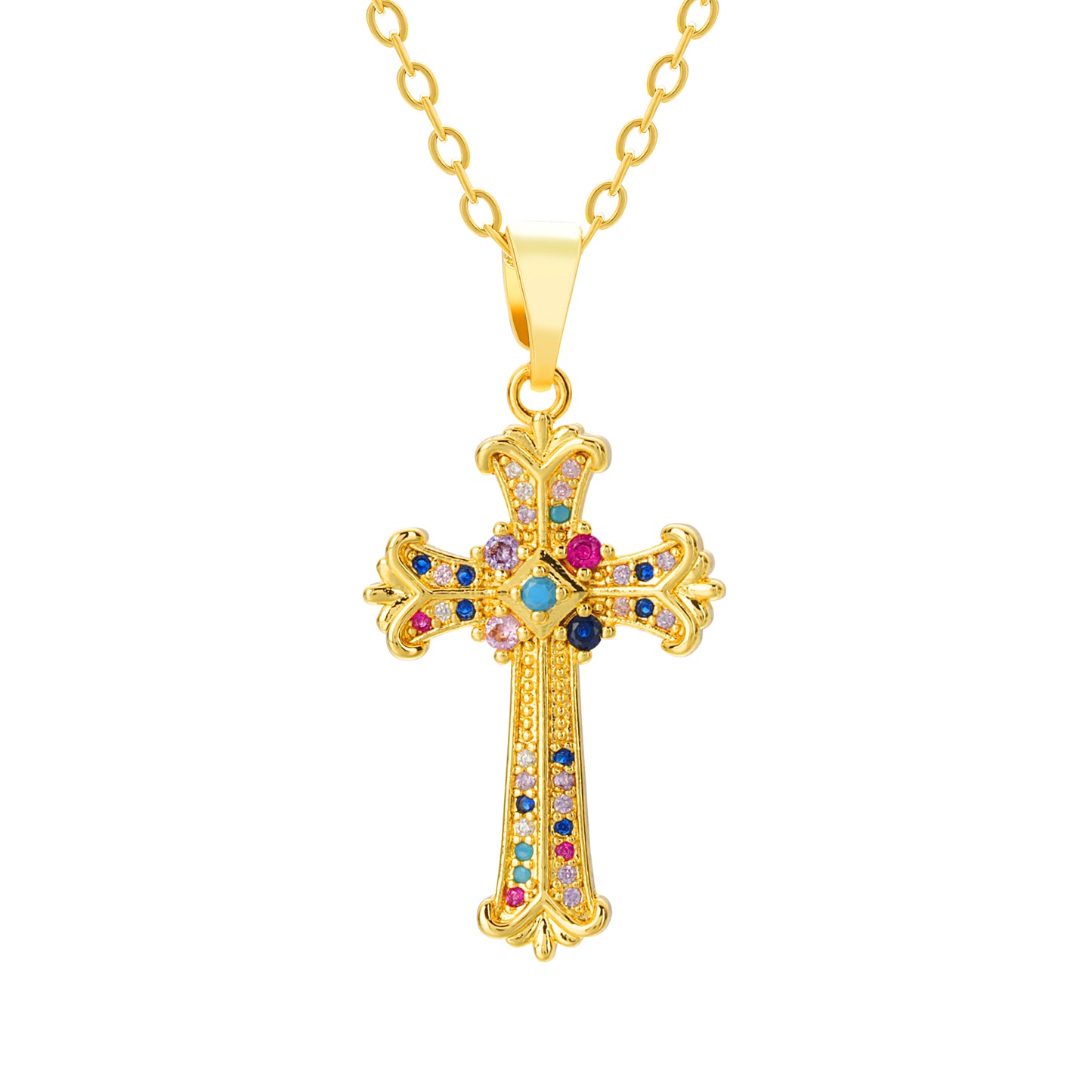 Celestial Harmony Cross Necklace
