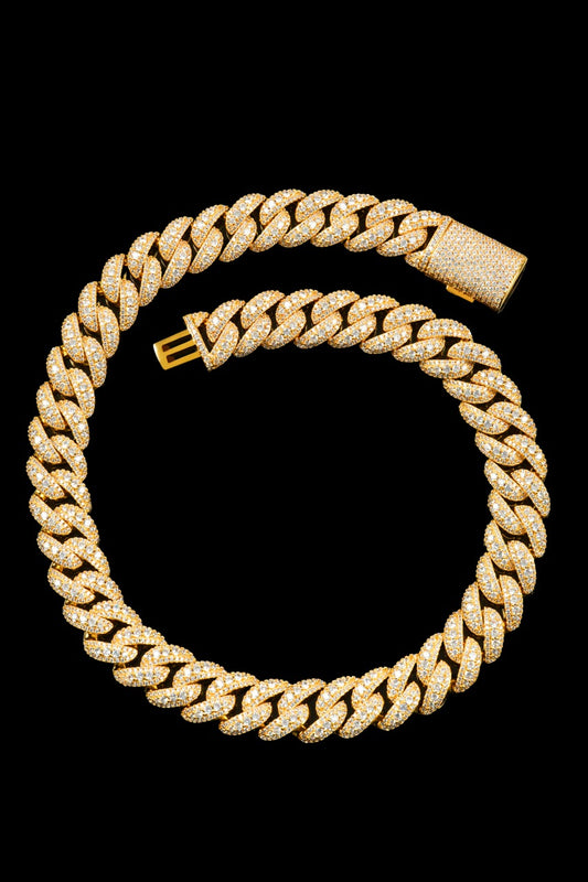 18MM Iced Cuban Chain – Apex Layer Edition Gold