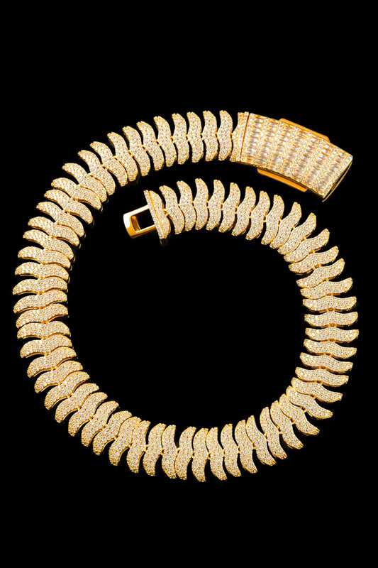 21MM Iced Cuban Chain – Viper Spine Edition Gold