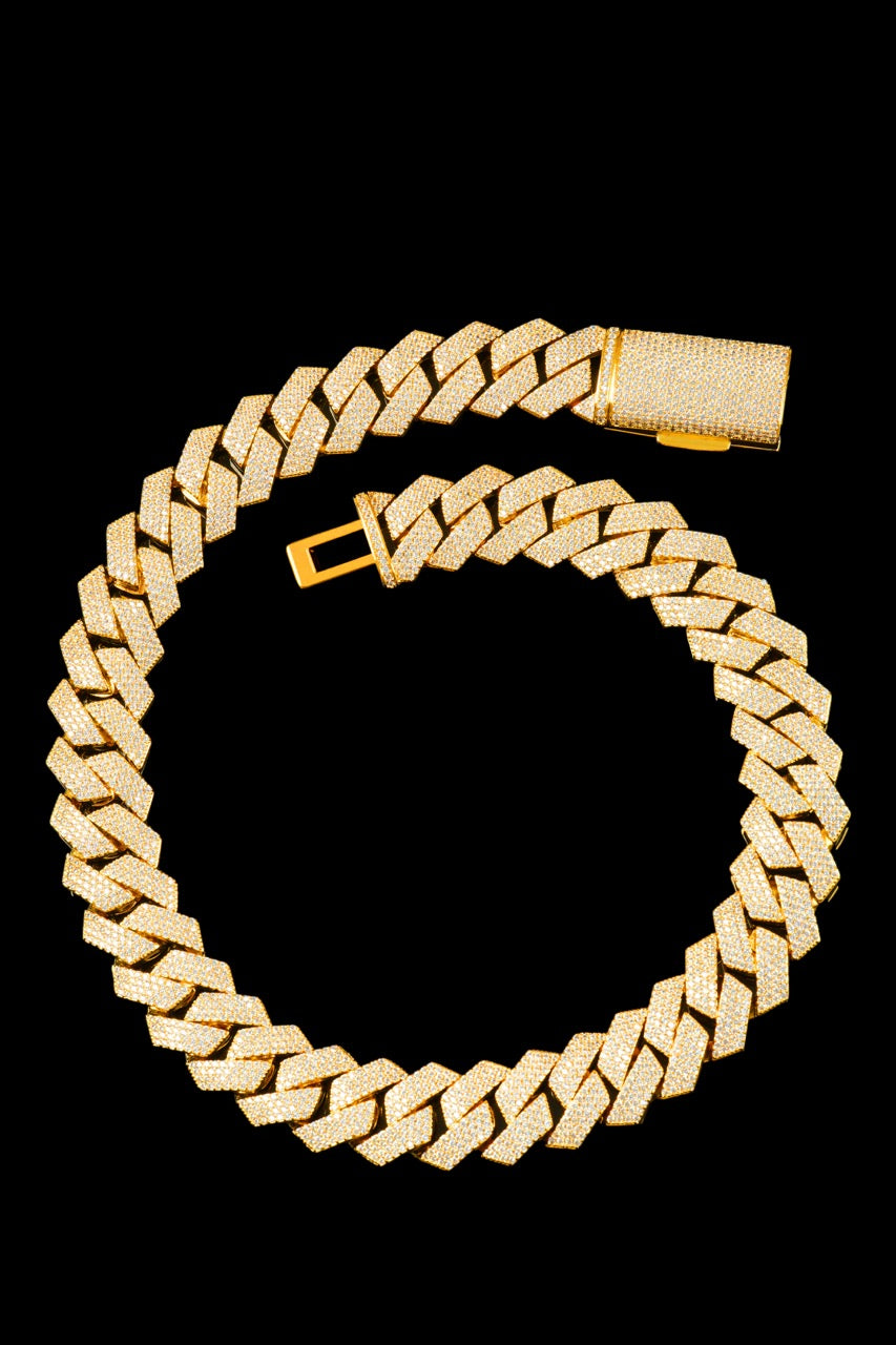 20MM Iced Cuban Chain – Razor Edge Edition Gold