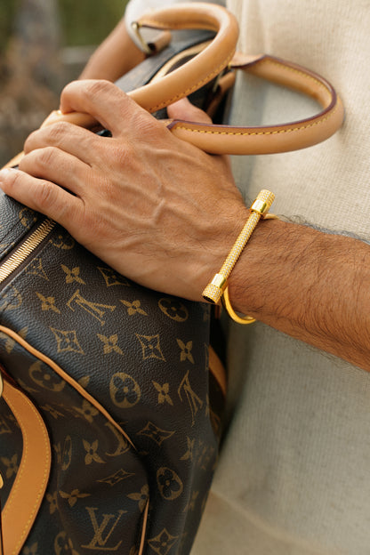 The Strata Pave Bar Cuff Bracelet - Gold
