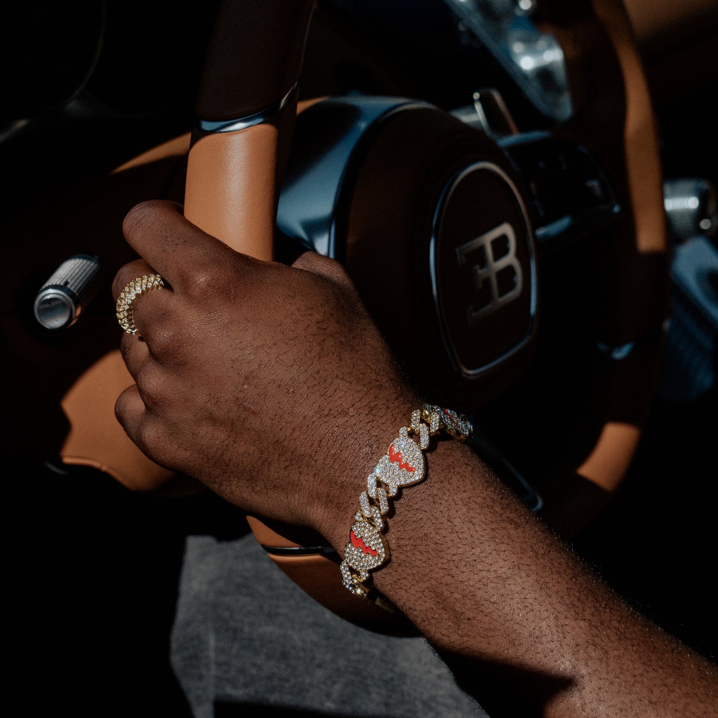 The Iced Crimson Heart Bracelet