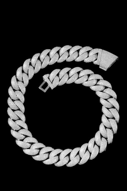 22MM Iced Cuban Chain – Titan Flood Edition Silver