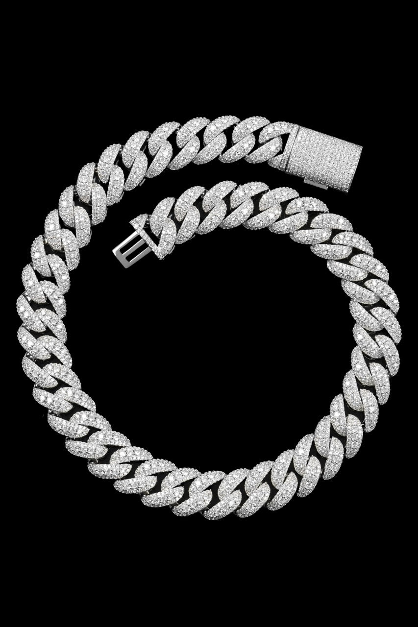 18MM Iced Cuban Chain – Apex Layer Edition Silver