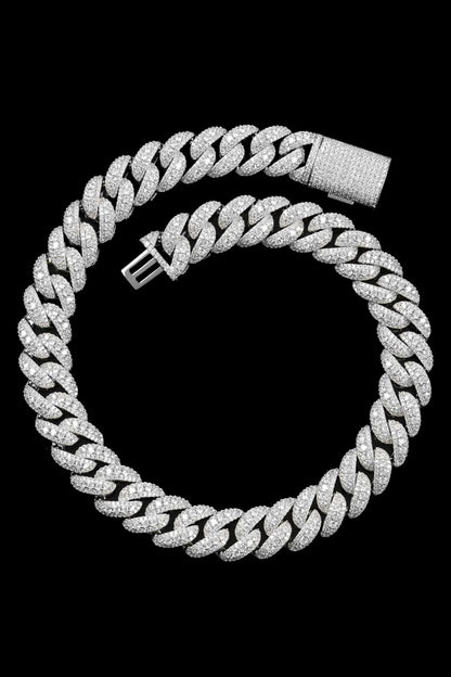 18MM Iced Cuban Chain – Apex Layer Edition Silver