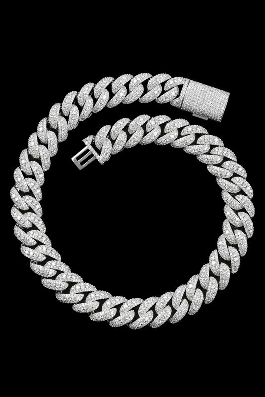 18MM Iced Cuban Chain – Apex Layer Edition Silver
