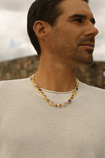 The Violet Gemstone Necklace - Gold