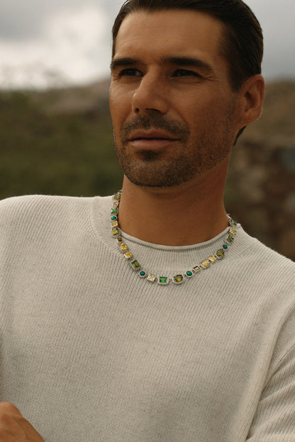 The Verdant Gemstone Necklace - Silver