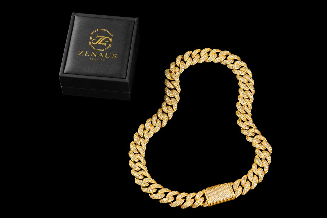 18MM Iced Cuban Chain – Apex Layer Edition Gold