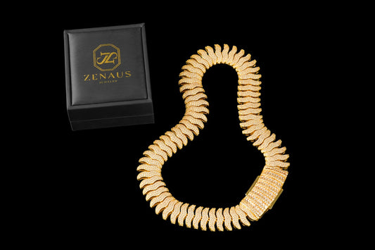 21MM Iced Cuban Chain – Viper Spine Edition Gold