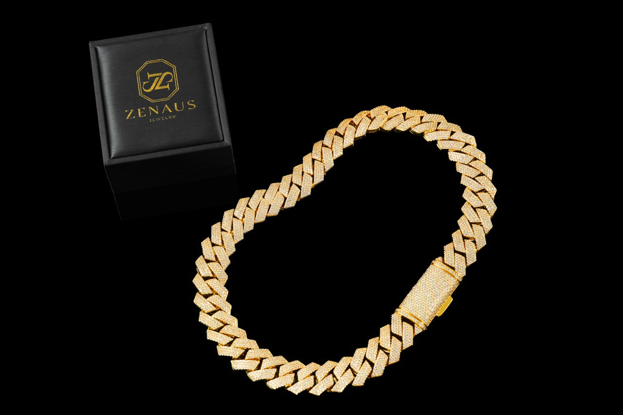 20MM Iced Cuban Chain – Razor Edge Edition Gold