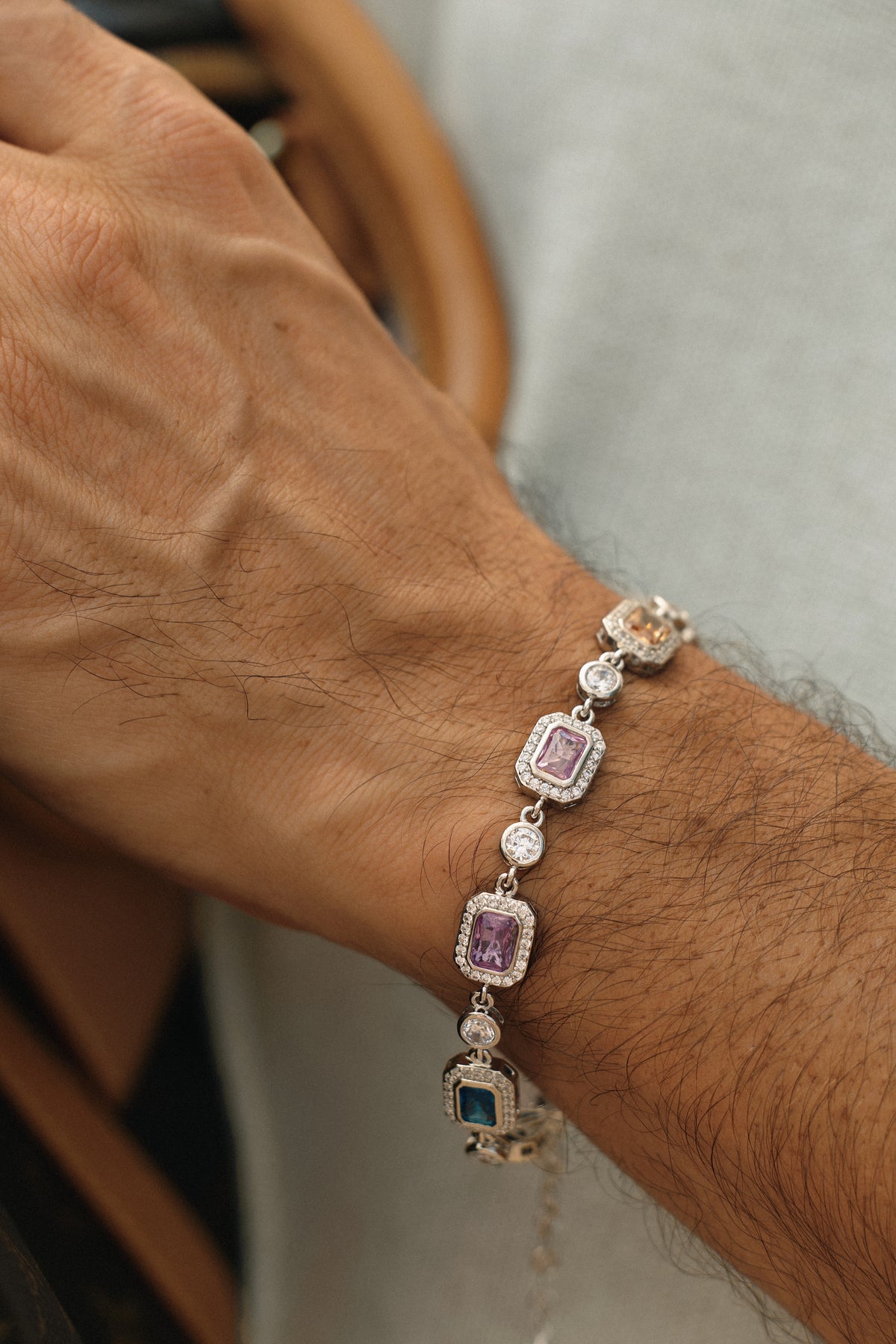 The Vivid Array Gemstone Tennis Bracelet - Silver