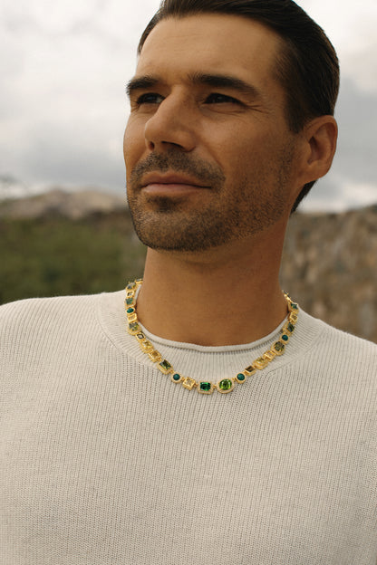 The Verdant Gemstone Necklace - Gold