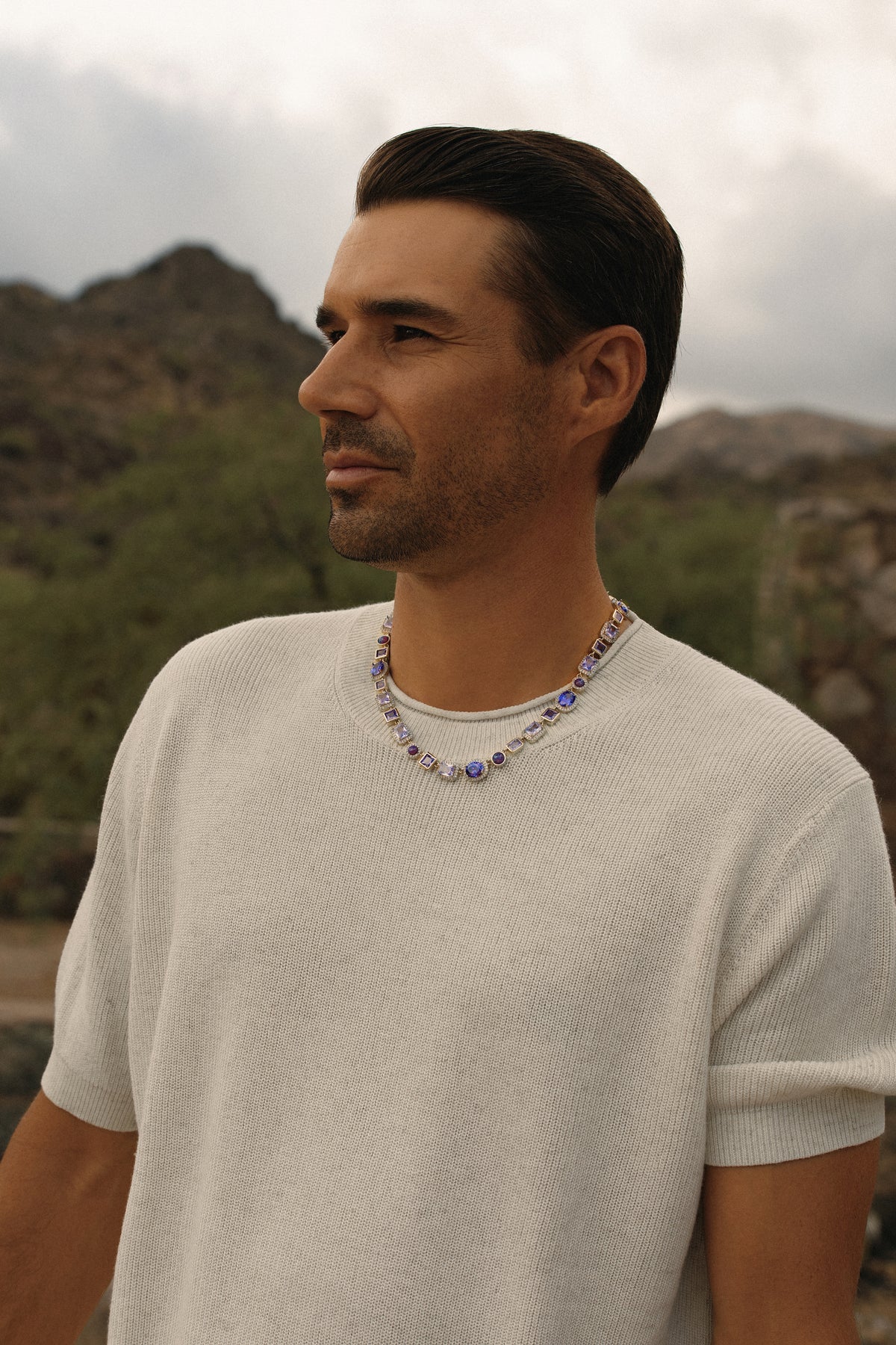 The Violet Gemstone Necklace - Silver