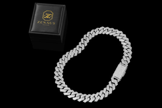 20MM Iced Cuban Chain – Razor Edge Edition Silver