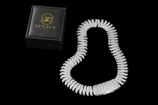 21MM Iced Cuban Chain – Viper Spine Edition Silver
