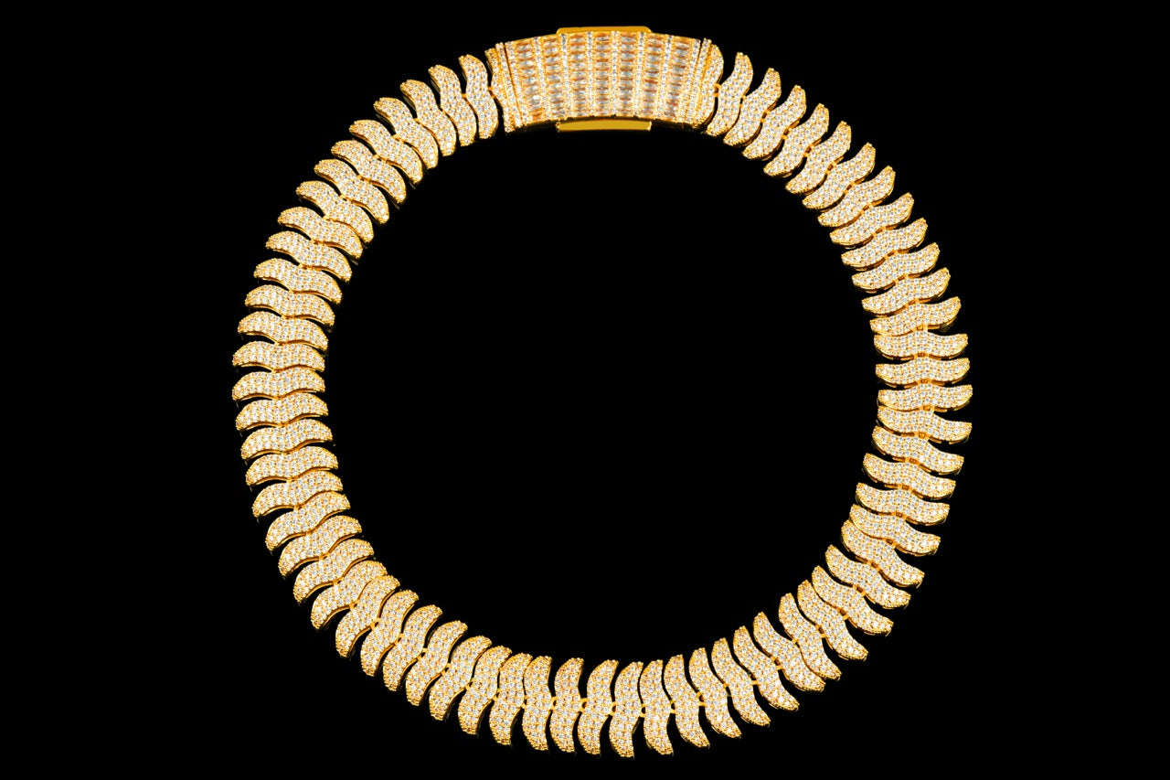 21MM Iced Cuban Chain – Viper Spine Edition Gold