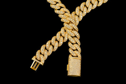 18MM Iced Cuban Chain – Apex Layer Edition Gold