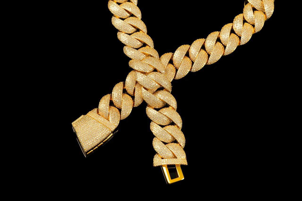 22MM Iced Cuban Chain – Titan Flood Edition Gold