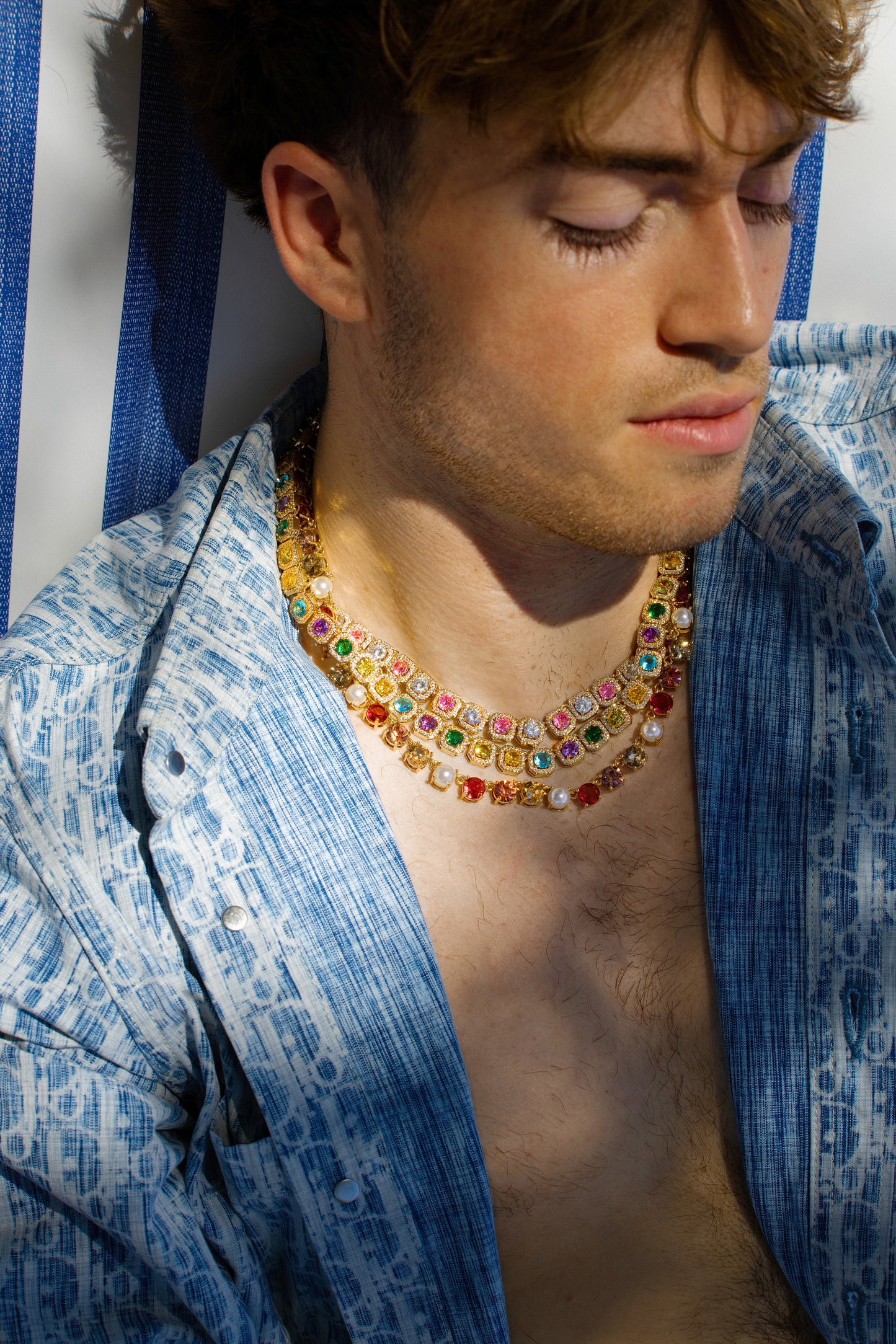 Celestial Harmony Tennis Necklace – Gold