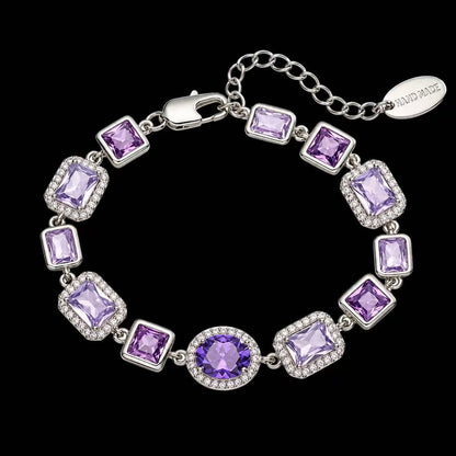 The Violet Gemstone Bracelet - Silver