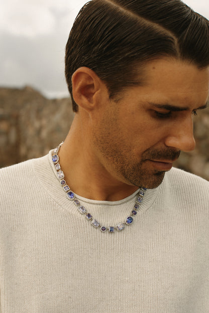 The Violet Gemstone Necklace - Silver