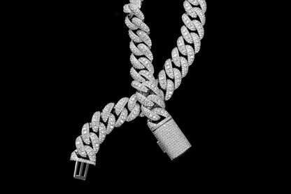 18MM Iced Cuban Chain – Apex Layer Edition Silver