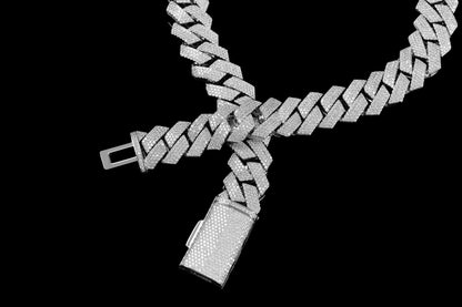 20MM Iced Cuban Chain – Razor Edge Edition Silver