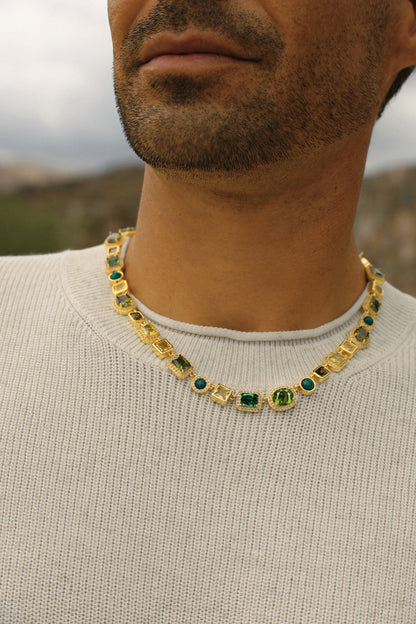 The Verdant Gemstone Necklace - Gold