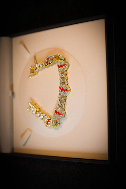 The Iced Crimson Heart Bracelet