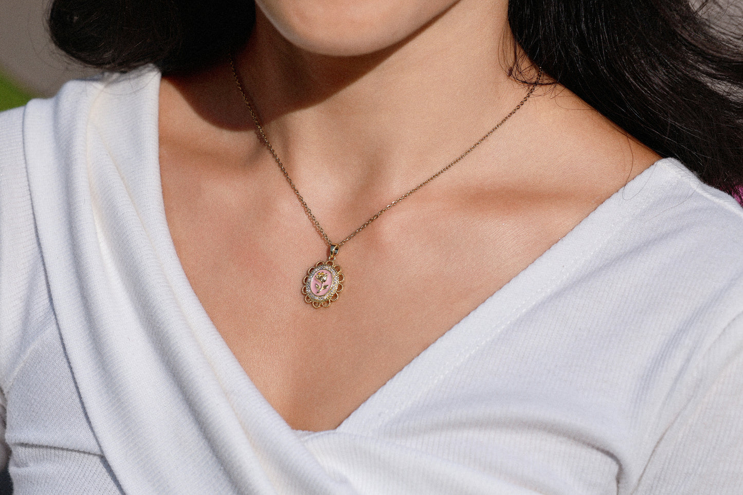 The Floral Cameo Necklace