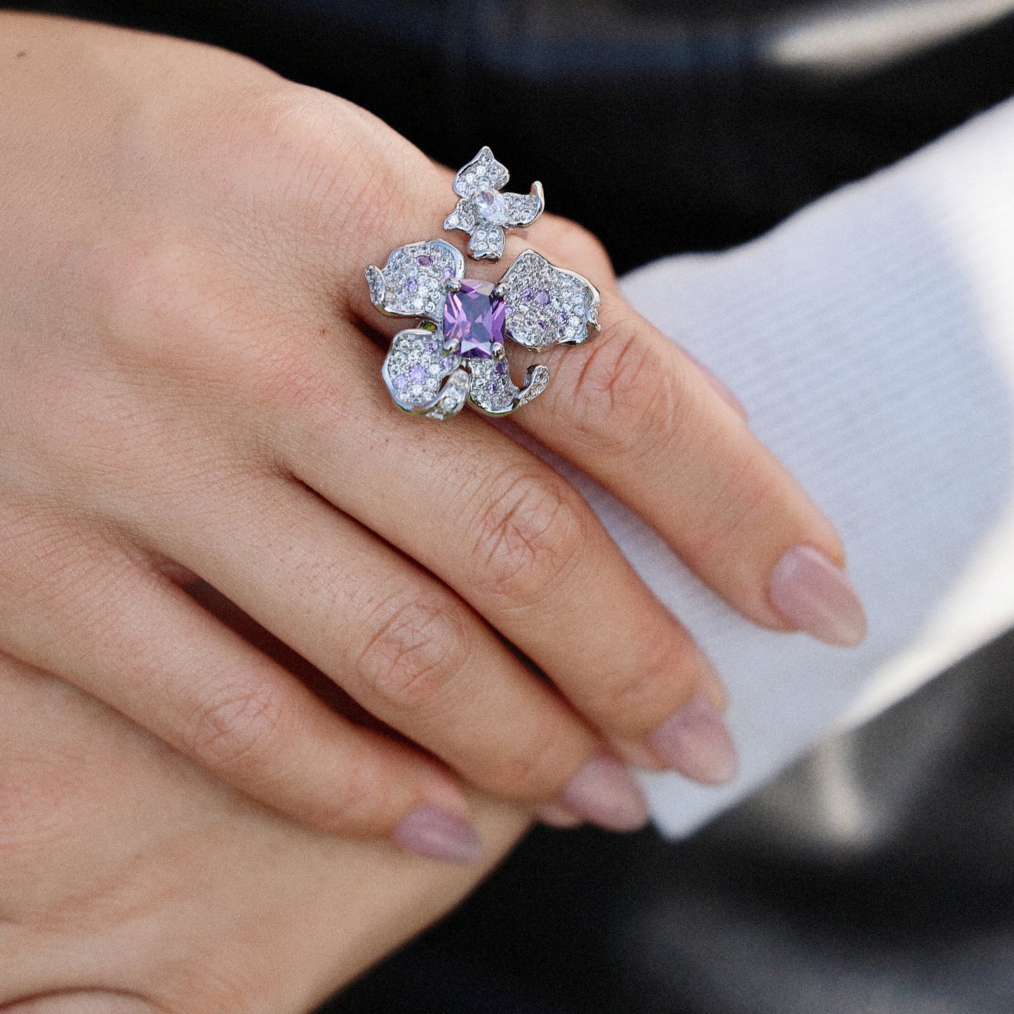 The Diamond Orchid Ring