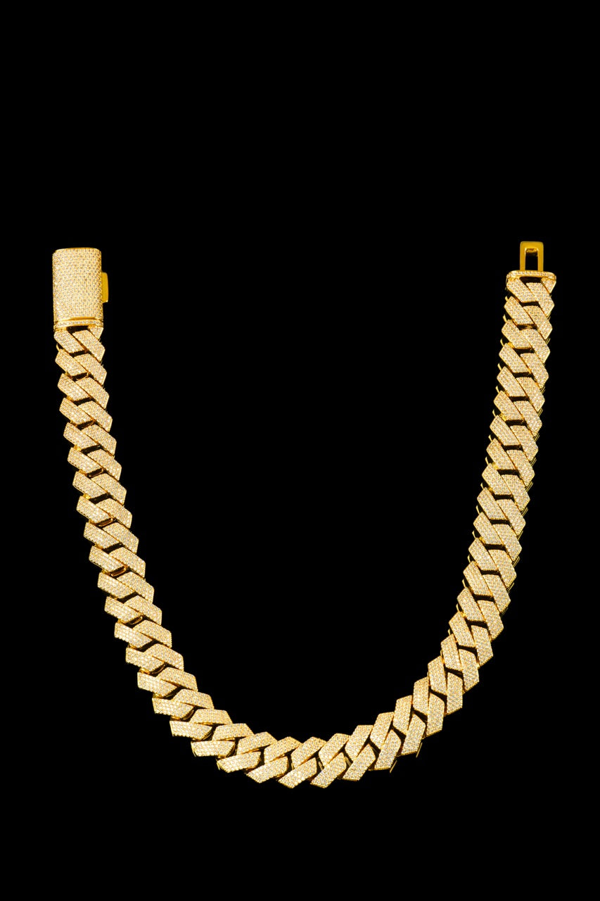 20MM Iced Cuban Chain – Razor Edge Edition Gold