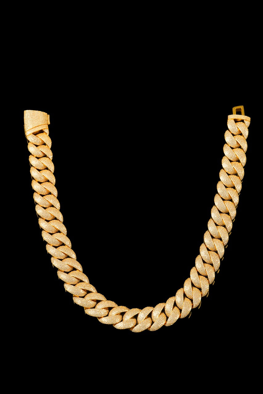 22MM Iced Cuban Chain – Titan Flood Edition Gold