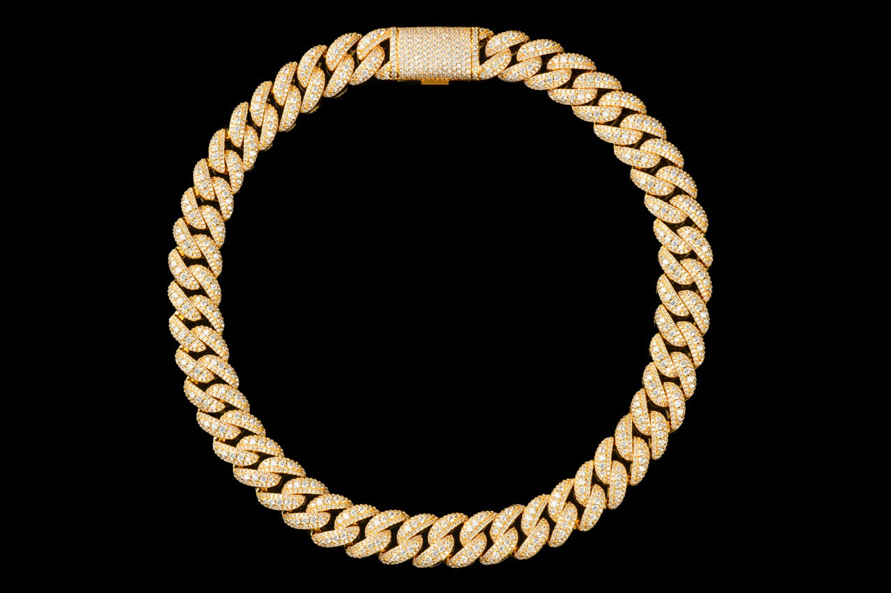 18MM Iced Cuban Chain – Apex Layer Edition Gold
